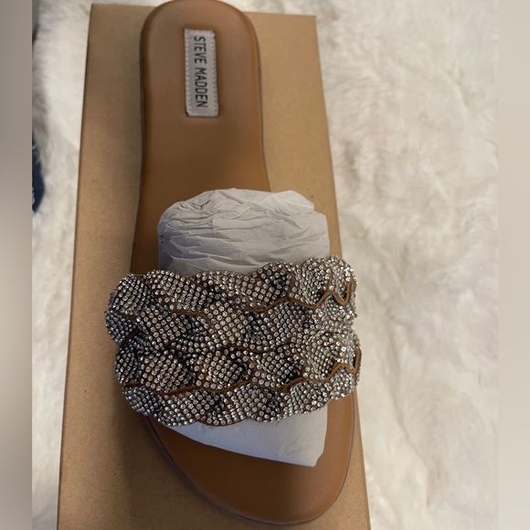 Steve Madden Women's Phayra Rhinestone Braided Slides Size 10 - Picture 12 of 12